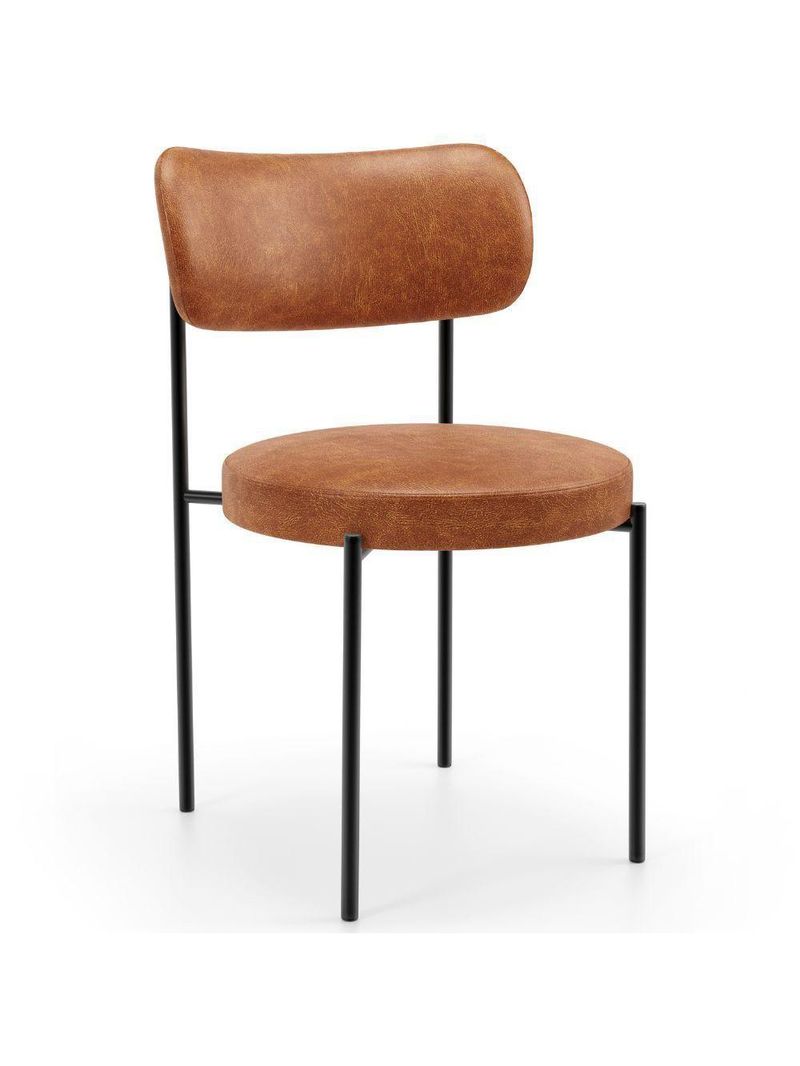Mesa Valência Com 06 Cadeiras Para Sala De Jantar Louise L02 Couríssimo Camel - Lyam Decor