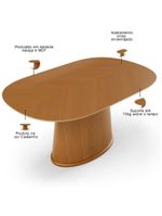 Mesa Valência Com 06 Cadeiras Para Sala De Jantar Louise L02 Couríssimo Camel - Lyam Decor