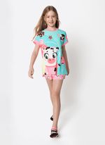 Pijama manga curta menina teen vaca chocolate