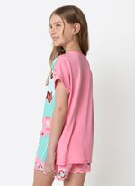 Pijama manga curta menina teen vaca chocolate