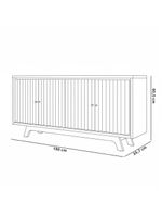 Aparador Buffet Para Sala De Jantar 4 Portas 180cm Junia D05 Freijó Off White - Lyam Decor