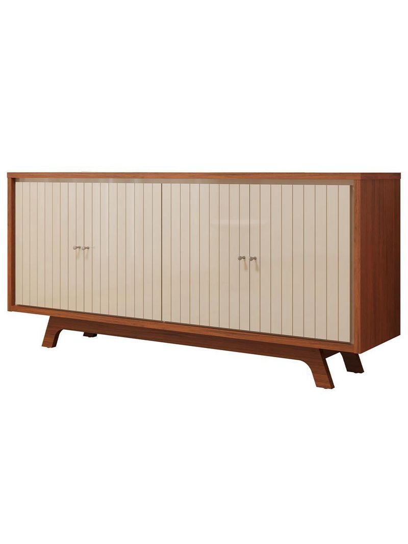 Aparador Buffet Para Sala De Jantar 4 Portas 180cm Junia D05 Freijó Off White - Lyam Decor