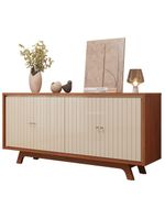 Aparador Buffet Para Sala De Jantar 4 Portas 180cm Junia D05 Freijó Off White - Lyam Decor