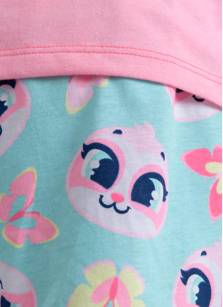 Pijama manga curta menina teen preguiça picnic