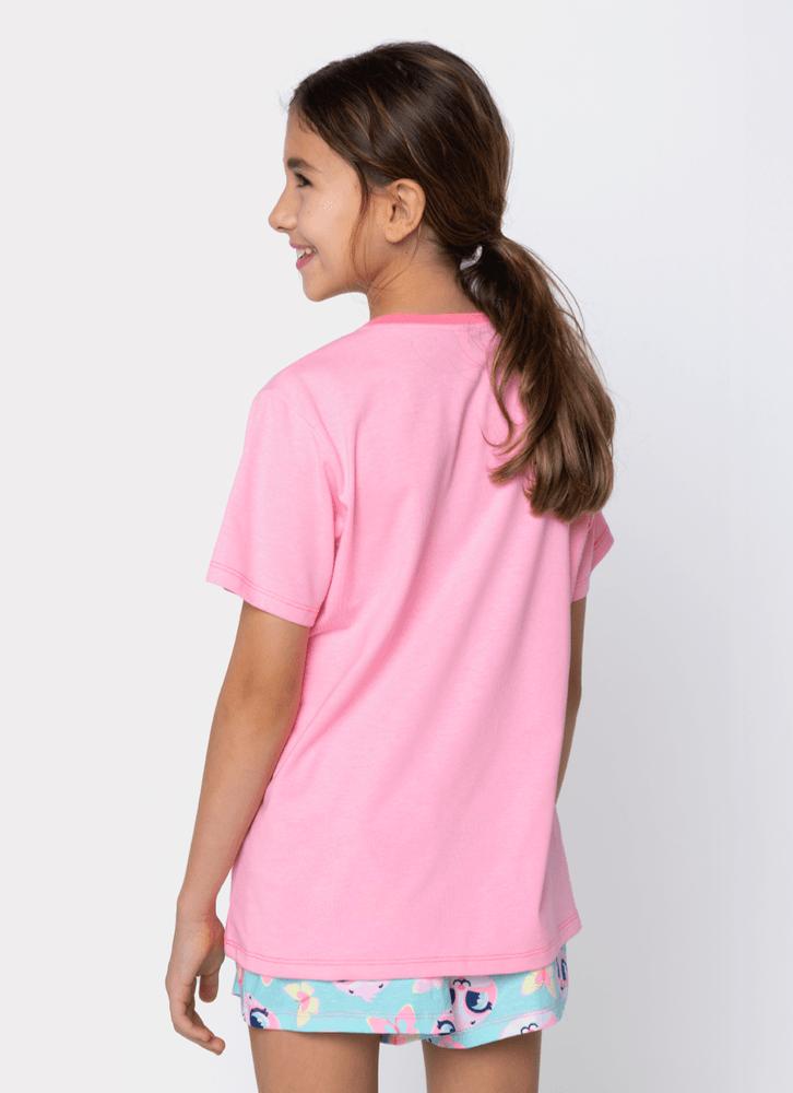 Pijama manga curta menina teen preguiça picnic