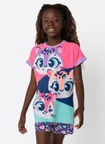 Pijama manga curta menina teen onça