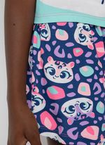 Pijama manga curta menina teen onça