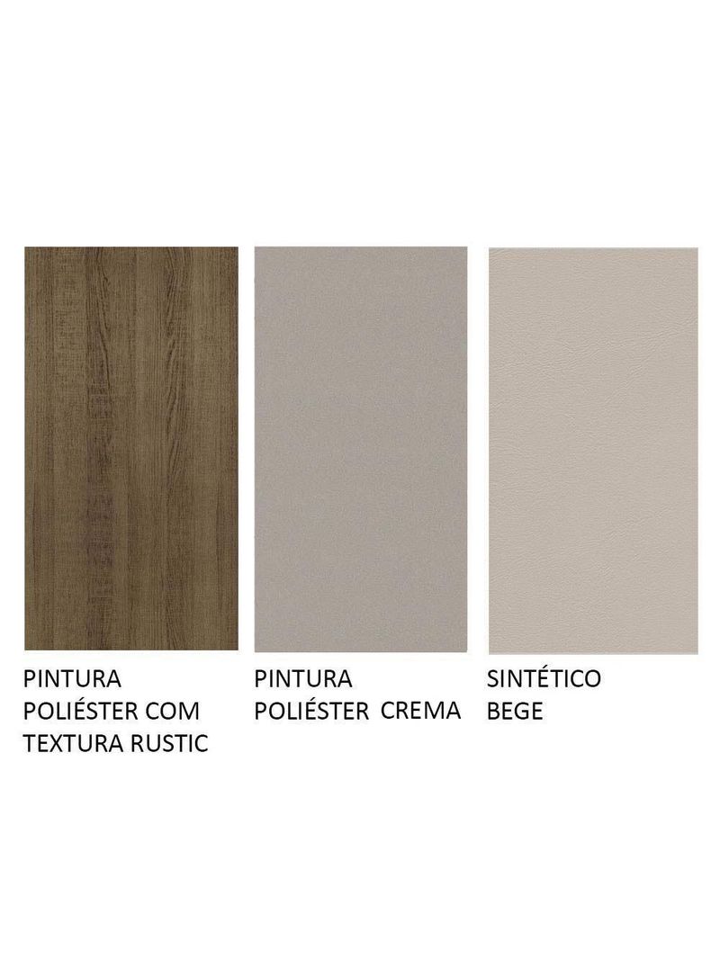 Conjunto Sala De Jantar Mesa Tampo De Vidro 4 Cadeiras Rustic/crema/bege Tifani