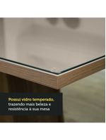 Conjunto Sala De Jantar Mesa Tampo De Vidro 4 Cadeiras Rustic/crema/bege Tifani