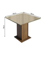 Conjunto Sala De Jantar Mesa Tampo De Vidro 4 Cadeiras Rustic/crema/bege Tifani