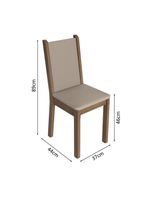 Conjunto Sala De Jantar Mesa Tampo De Vidro 4 Cadeiras Rustic/crema/bege Tifani