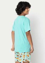 Pijama manga curta algodão menino teen capivara chocolate