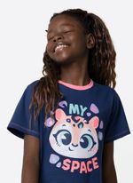Pijama manga curta algodão menina teen onça