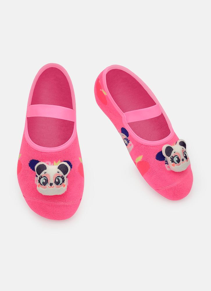 Meia sapatilha antiderrapante menina panda romântico com led