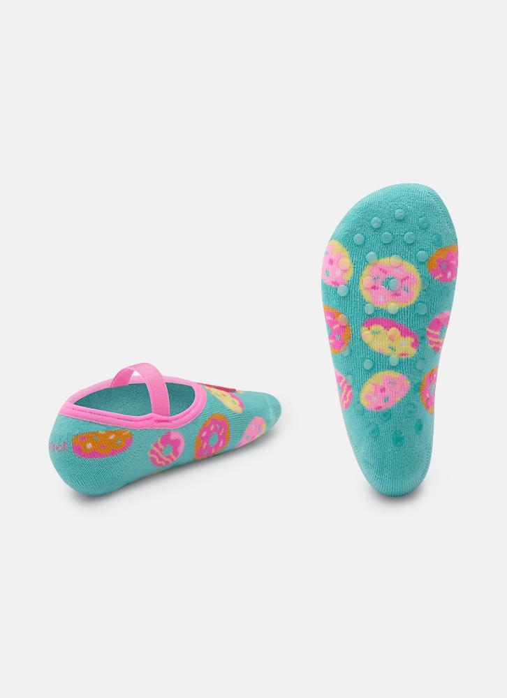Meia sapatilha antiderrapante menina donuts