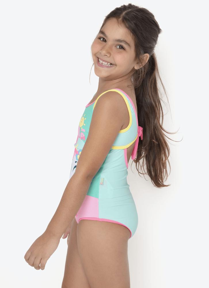 Maiô menina unicórnio aloha