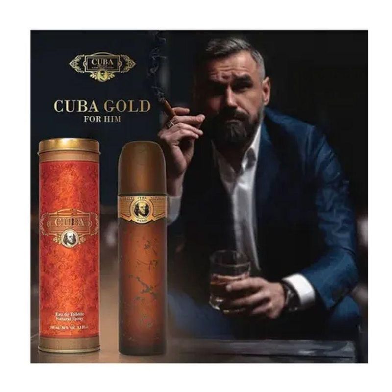 Perfume Cuba Gold Masculino Eau de Toilette Amadeirada e Especiada 100ML Cuba Paris