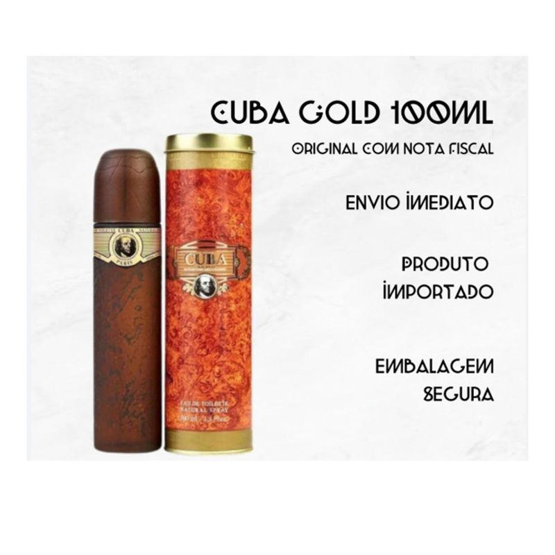 Perfume Cuba Gold Masculino Eau de Toilette Amadeirada e Especiada 100ML Cuba Paris