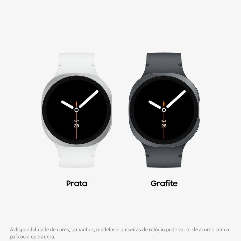 Smartwatch samsung galaxy watch8 40mm lte tela cristal safira gps prata