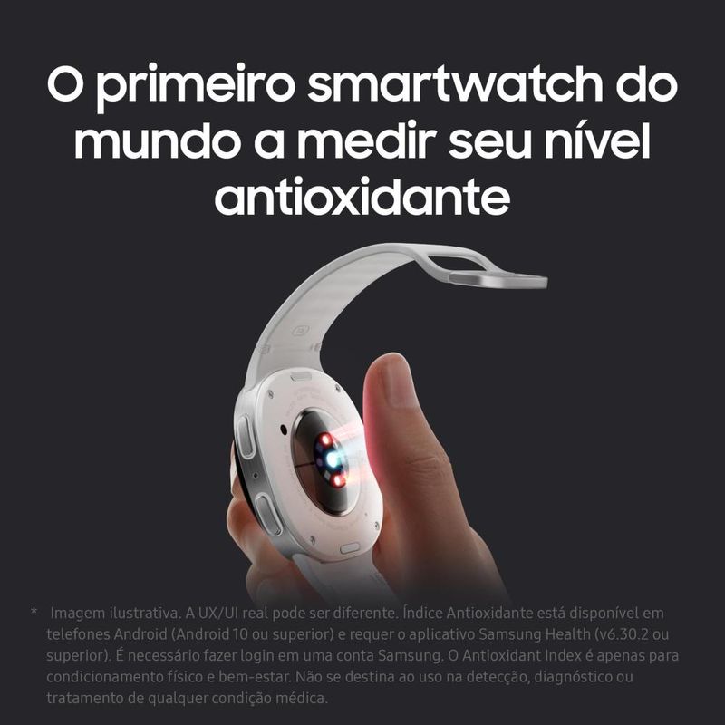 Smartwatch samsung galaxy watch8 44mm bluetooth tela cristal safira gps grafite