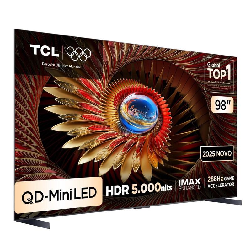 Smart tv tcl 98" 4k neo mini led 98c8k 144hz google tv zero border