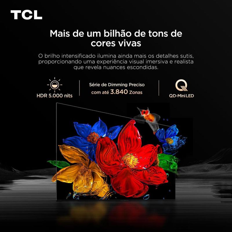 Smart tv tcl 98" 4k neo mini led 98c8k 144hz google tv zero border