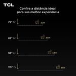Smart tv tcl 98" 4k neo mini led 98c8k 144hz google tv zero border