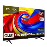 Smart tv 65” 4k qled tcl 65p7l google tv até 120hz dolby vision atmos