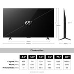 Smart tv 65” 4k qled tcl 65p7l google tv até 120hz dolby vision atmos