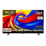Smart tv 75” 4k qled tcl google tv até 120hz dolby vision atmos
