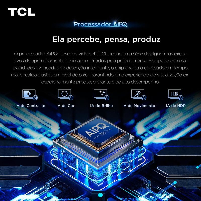 Smart tv 75” 4k qled tcl google tv até 120hz dolby vision atmos