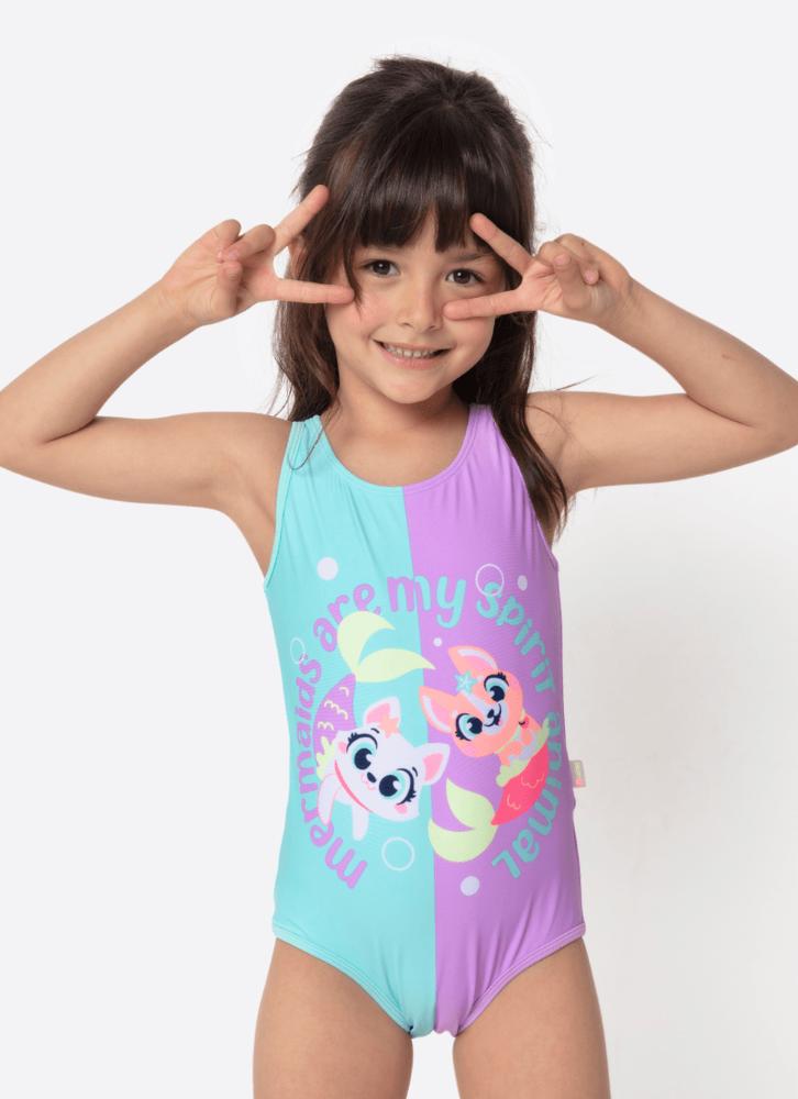 Maiô menina pet sereia