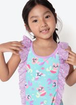 Maiô menina pet sereia com tule