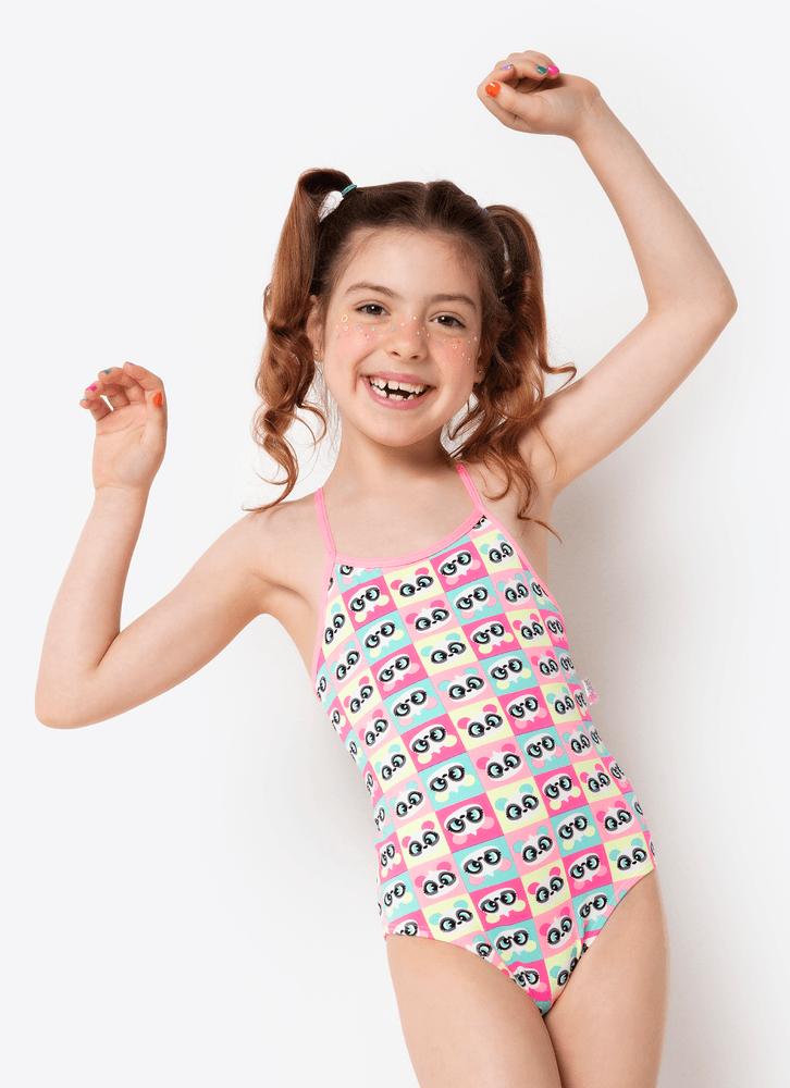 Maiô menina panda summer