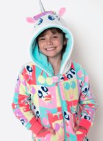 Macacão manga longa soft menina unicórnio cherry