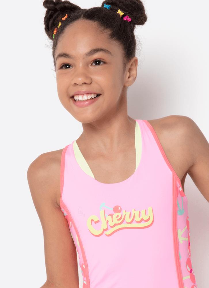 Maio com proteção solar menina teen unicórnio cherry