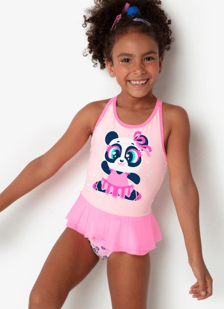 Maiô menina panda ballet