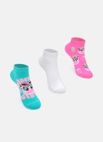 Kit com 3 meias soquete menina vaca summer