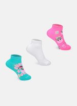 Kit com 3 meias soquete menina vaca summer