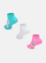 Kit com 3 meias soquete menina vaca summer