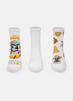 Kit com 3 meias menino basquete