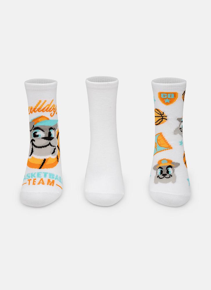 Kit com 3 meias menino basquete