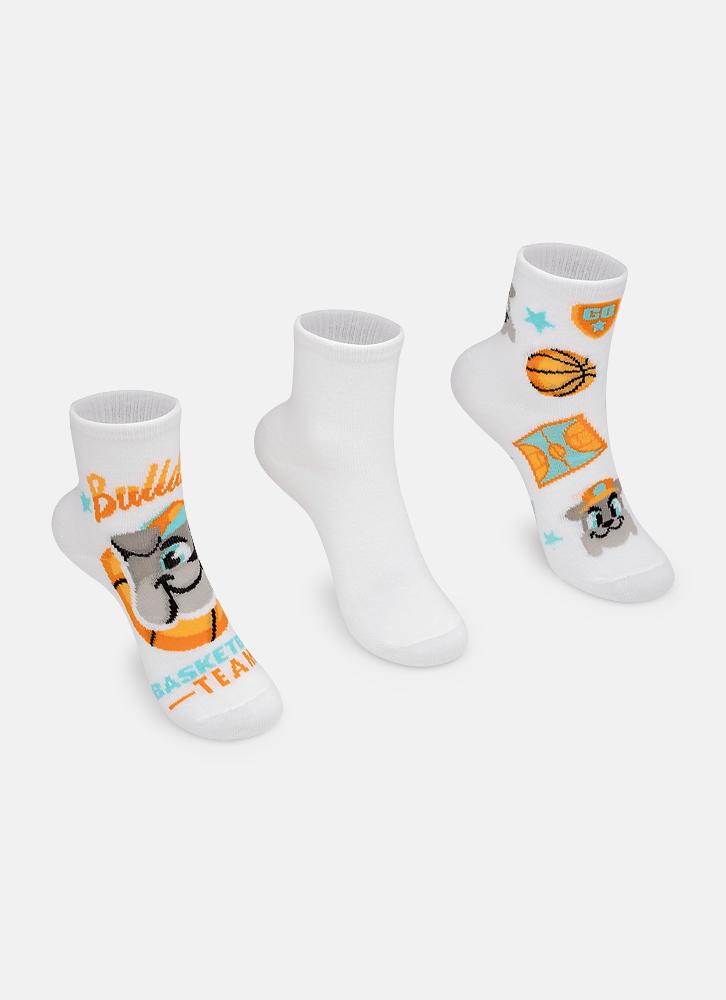 Kit com 3 meias menino basquete