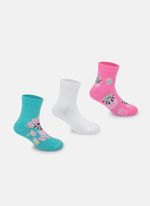 Kit com 3 meias soquete bebê menina vaca summer