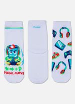 Kit com 3 meias menino robô