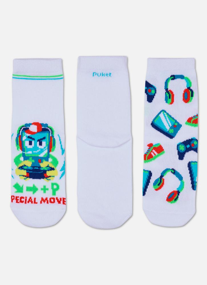 Kit com 3 meias menino robô