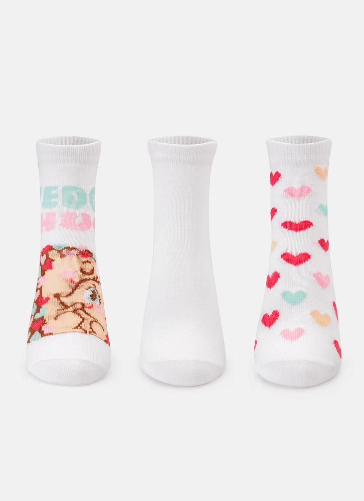 Kit com 3 meias menina porco espinho