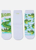 Kit com 3 meias menino jacaré