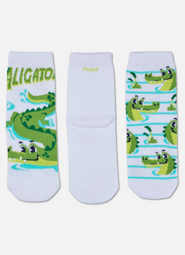 Kit com 3 meias menino jacaré