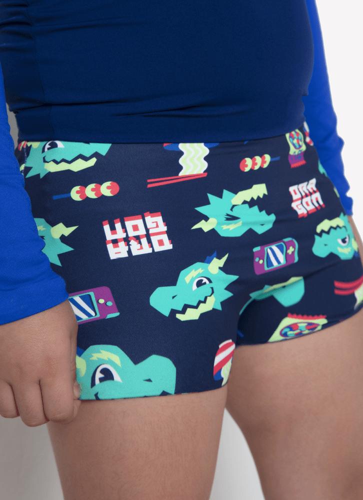 Conjunto camiseta e sunga menino dragão street